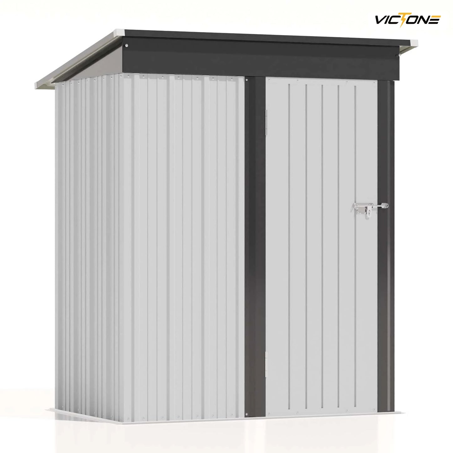 Patio well 5x3 FT Outdoor Storage Shed, Tool Shed with Sloping Roof and Lockable Door.
