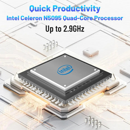 Ordinateur Portable 15,6 Pouces Windows 11, 16 Go de RAM, 512 Go SSD, Processeur Intel Celeron Quad-Core N5095, Écran IPS FHD 1080P.