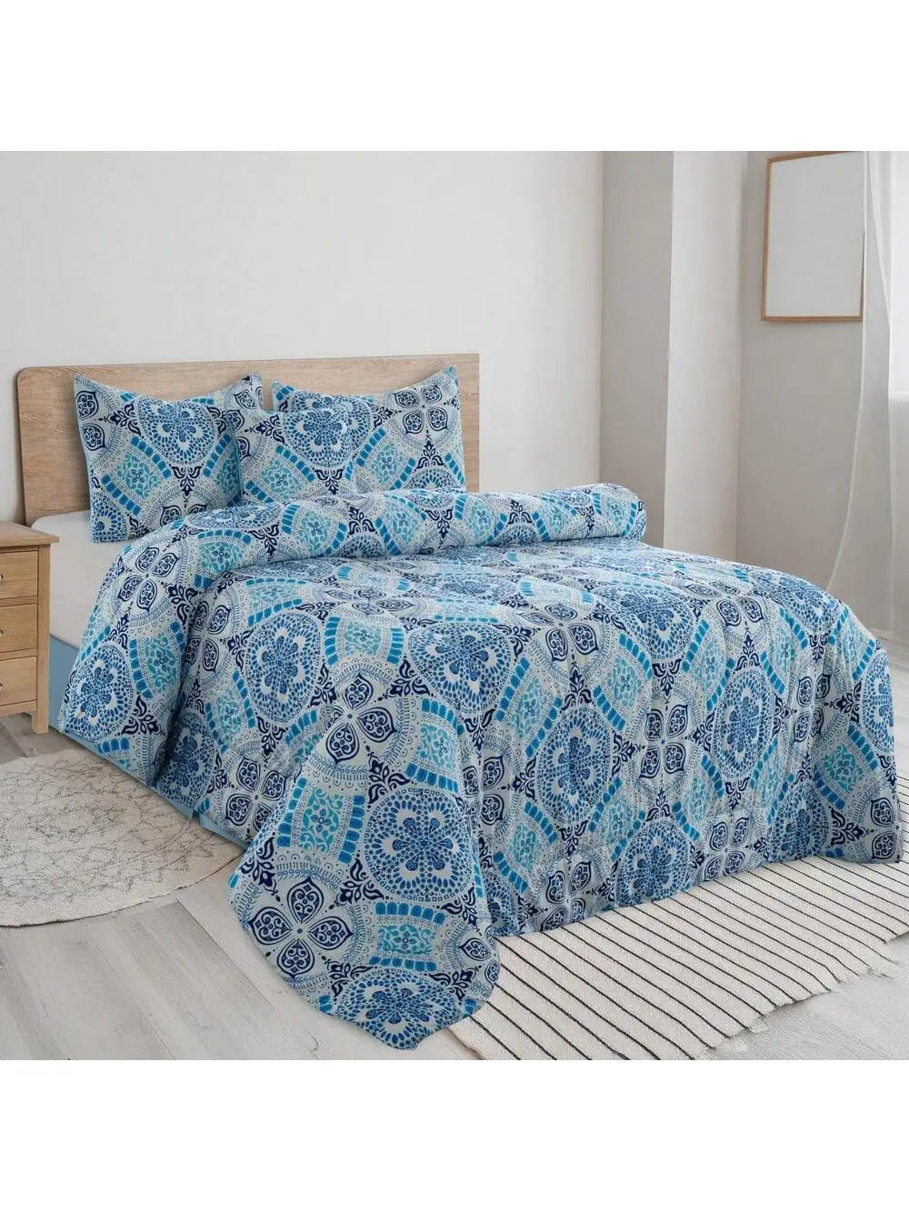 Lux Décor 5-Piece Reversible Comforter Set – Printed All-in-One, Bed-in-a-Bag.