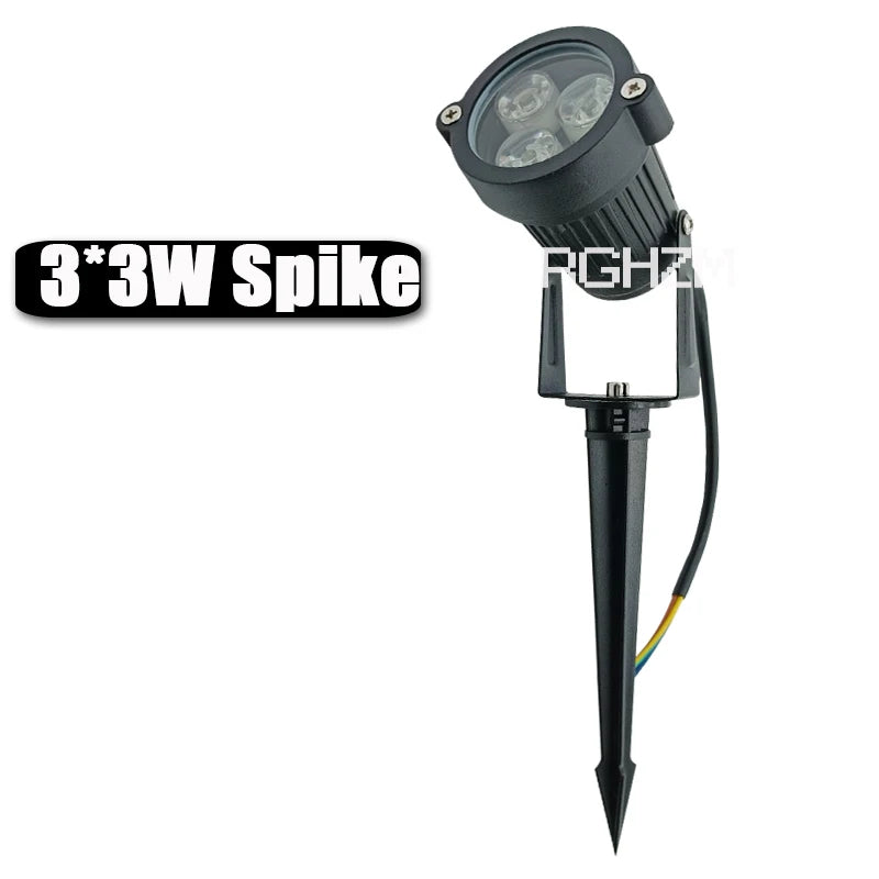 Garden Lights Outdoor LED Waterproof Lawn Lamp, 220V 110V 12V 3W 9W Pathway Spotlight