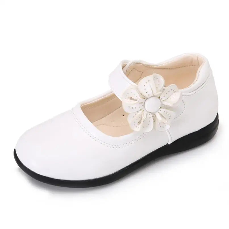 Girls Leather Shoes for Children Dress, Princess School Shoes Bow-knot Black.