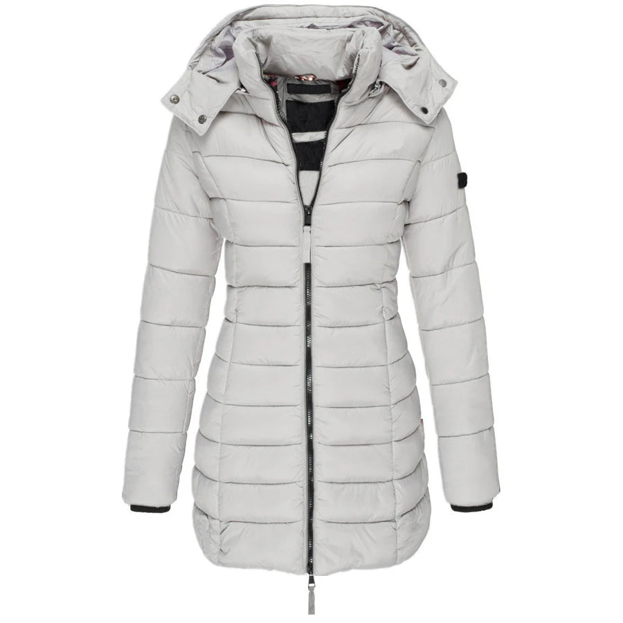 Winter Jackets for Women Zipper Hooded Cotton Padded Jackets.