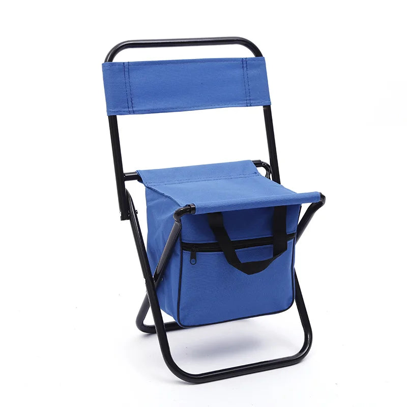 Fishing Chair with Cooler Bag, Foldable Fishing Stool Supports 220Lbs, Portable Lightweight Chair Outdoor Camping.