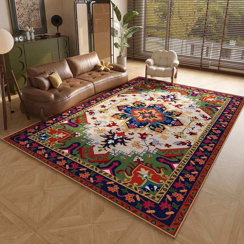 Persian Style Carpets for Living Room, Anti-slip Cloakroom Rug , Bedroom Carpet Washable Sturdy Soft Floor Mat
