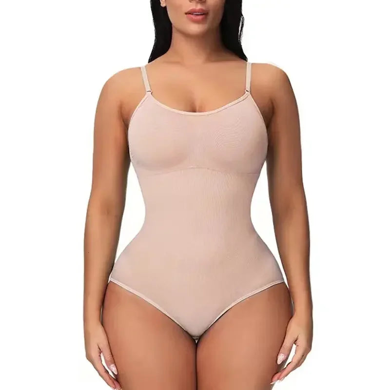 1 Piece Solid Seamless Brief Shaping Shapewear Bodysuit, Tummy Control Butt Lifting Women's Underwear.