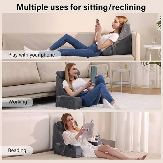 Oreiller de lecture pour lit, accoudoirs extra larges en mousse à mémoire de forme.
