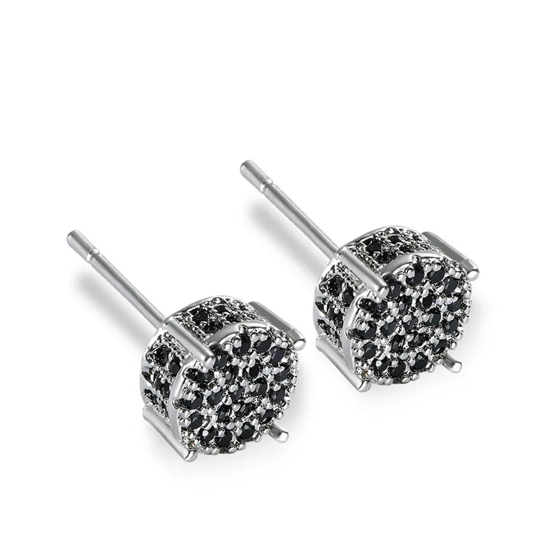 Female Austrian Crystal Round Earring White Gold, Yellow Gold, Color White Zircon For Women Jewelry.