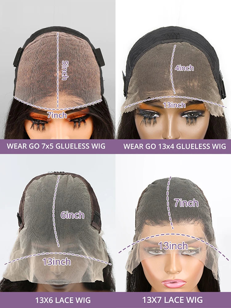 40 Inch Human Hair Wig Deep Wave, 13X6 Hd Curly Lace Glueless Human Hair,100 Frontal 7X5 Lace Wigs Natural Black Curly Wig.