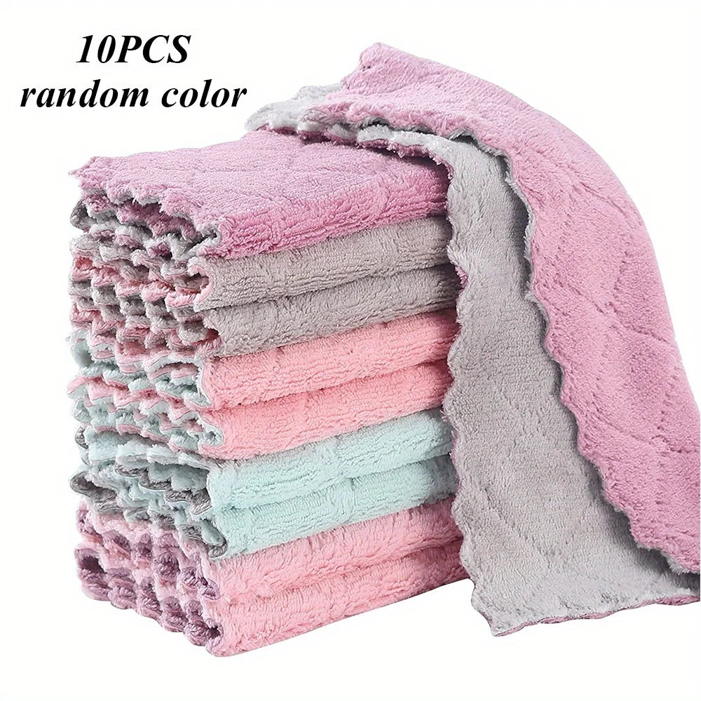 10/20pcs Kitchen Towels And Dishcloths For Washing Dishes For Cooking
