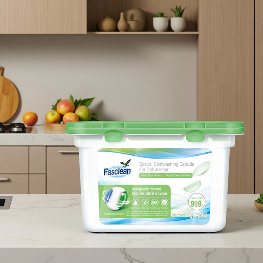 Detergente para lavavajillas - Solución todo en uno 3 en 1: Elimina la grasa, previene las manchas y limpia la máquina.