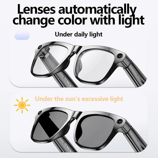 4K HD Color Changing AI Smart Glasses, Chat GPT,100MP Camera, Bluetooth, Call Voice Assistant Control, Smart Glasses 2026 New.