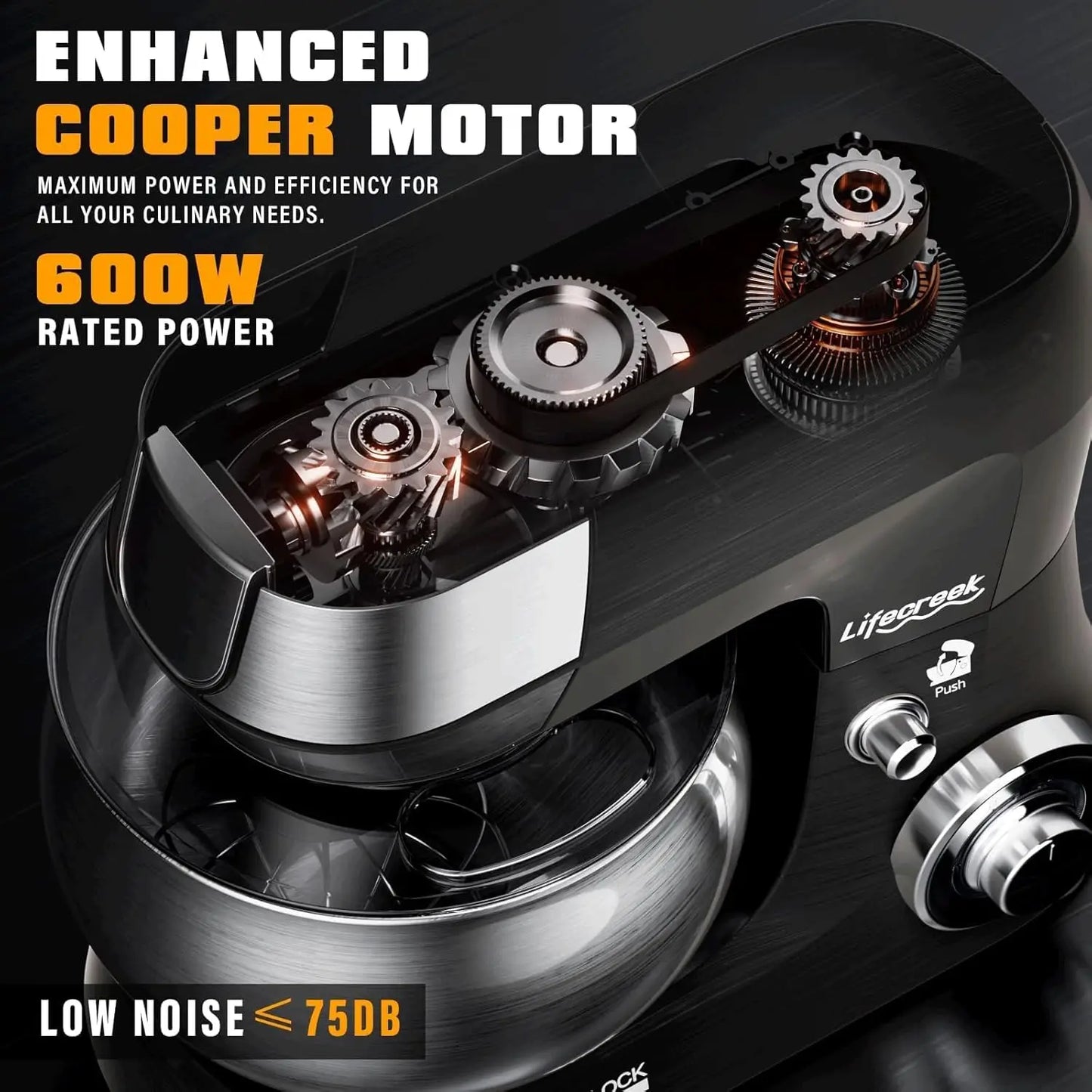 3-in-1 Multifunctional Stand Mixer, 5.3Qt 660W, 6-Speed Tilt-head with Stainless Steel Bowl, Meat Grinder, Juice Blender.