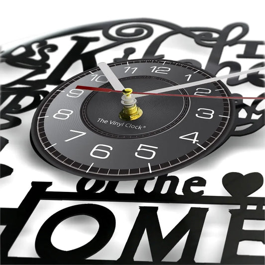 El Corazón del Hogar: Reloj de Vinilo Inspirado en la Cocina, Diseño Moderno para Decoración de Pared Silencioso.