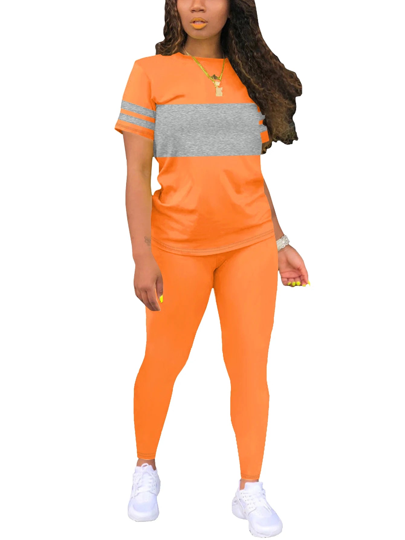 Women's Summer Casual Set, Fashionable Comfortable Ensemble Ladies Clothing Outfit.