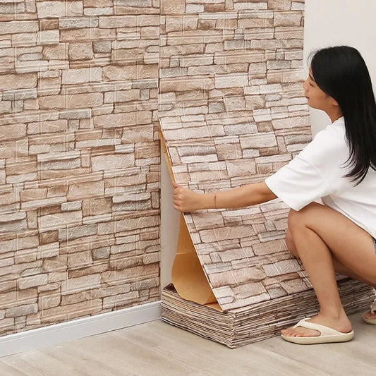 3D Self-Adhesive Wallpaper, 70cm*1/5/10m , Waterproof Brick Wall, Living Room, Bedroom, Children's Room Home Decor