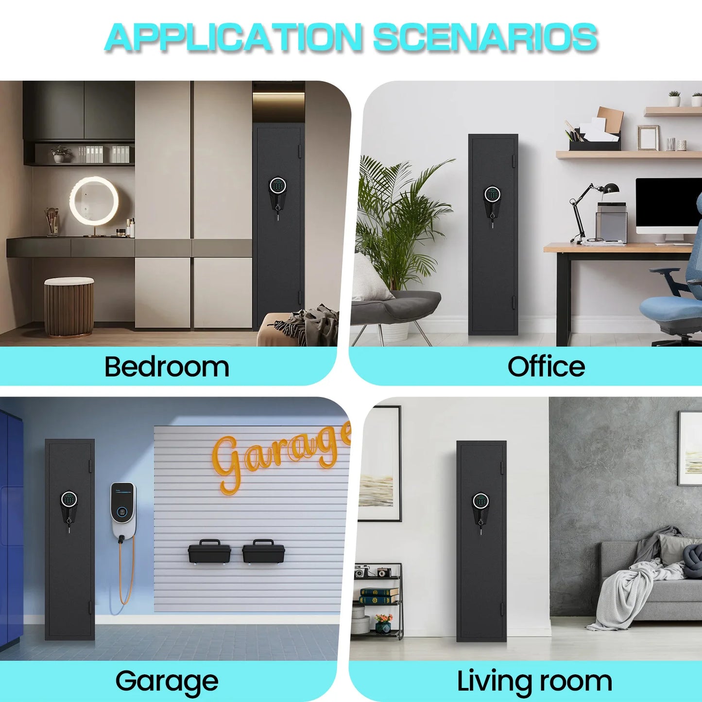 Biometric Gun Safe, Quick Access Rifle Gun Safe with Silent Mode Alarm System.
