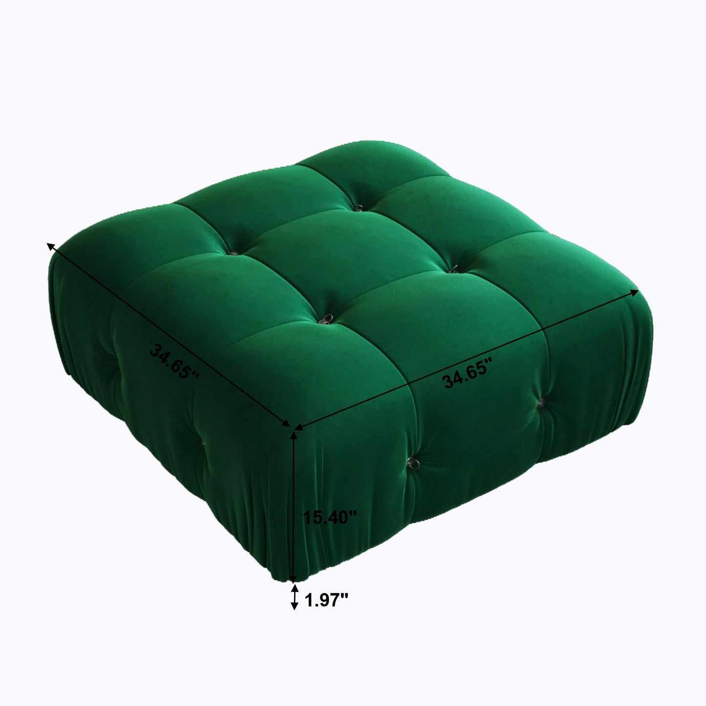 138" Modular Sectional Couch Modern U-Shaped Velvet Sofas for Living Room, Deep 4-Seat Sofas with 2 Ottomans.