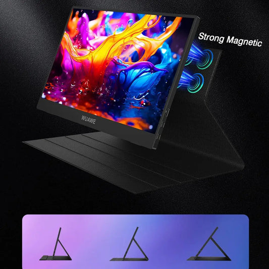 14inch Portable Monitor 1920*1080 USB-C HDMI and Type-C Travel Monitor, External Second Computer Monitor for PC Mac Phone.