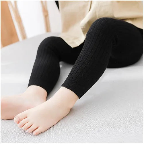 1-6 Years Girls Toddler Baby Basic Ribbed Sweater and Leggings, Footless Tights.