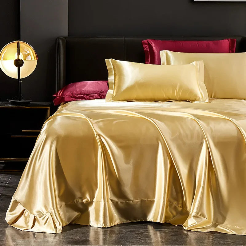 Pure 100% Silk Comforter Bedding Sets 4pcs King, Queen Size Bedding