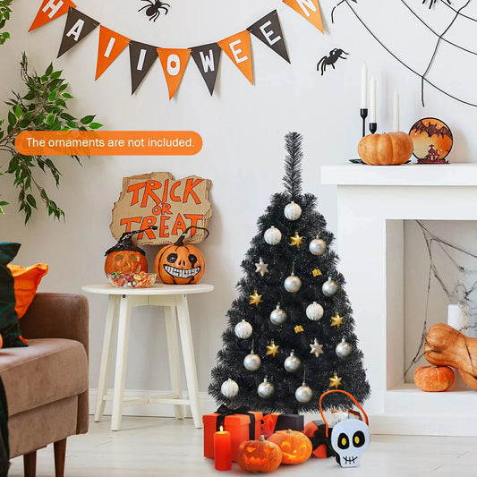 Black Tree For Christmas Decoration Ornaments, Home Decoration.