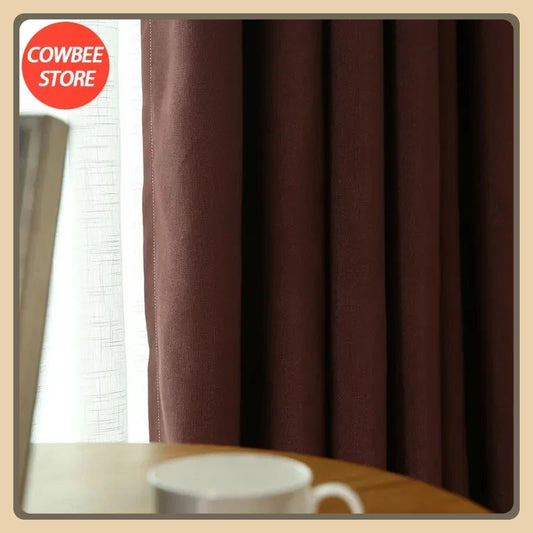 Thickened Velvet Linen Curtains for Living Room, Bedroom Modern Backdrop Feel Comfortable