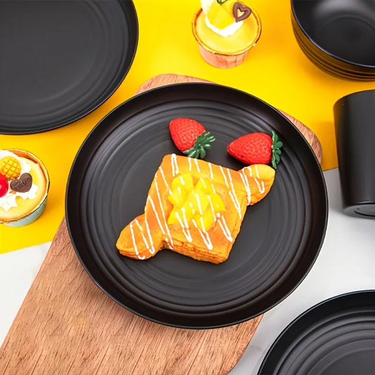 16-PC Unbreakable Plastic Dinnerware Set | Microwave & Dishwasher Safe, Plates Bowls Cups