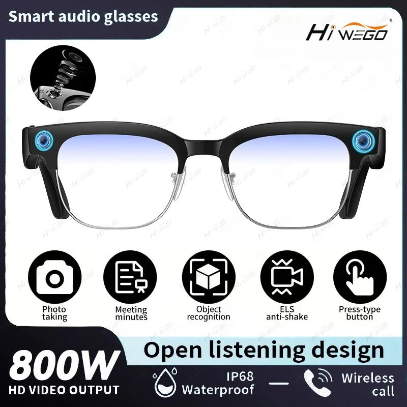 New1080P Anti-shake, Video Recording, 800W HD Smart Glasses,100+Language Translation, WIFI Transmission Call, AI Chat Glasses.