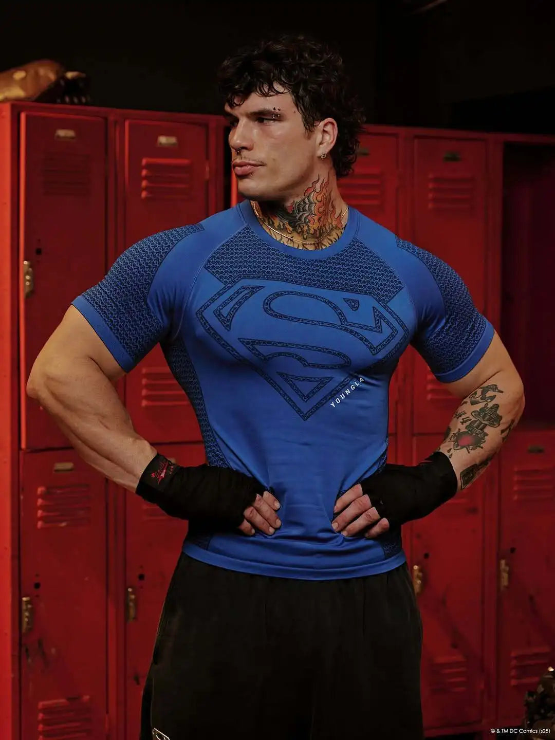 New style Men High Elastic Quick Dry Sports T-Shirt, Tight Workout Breathable Summer Short sleeve tops.
