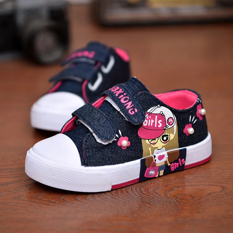 Children Canvas Shoes Soft Bottom Fashion Kids Casual Sports Shoe Non-slip.
