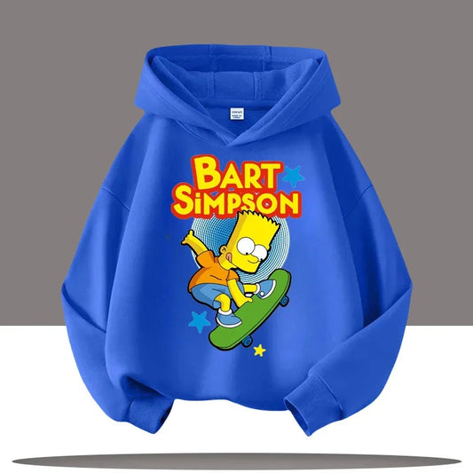2025 New Style Boys', Girls' Casual Top Simpson Cartoon Print, Children's Hooded Coat.