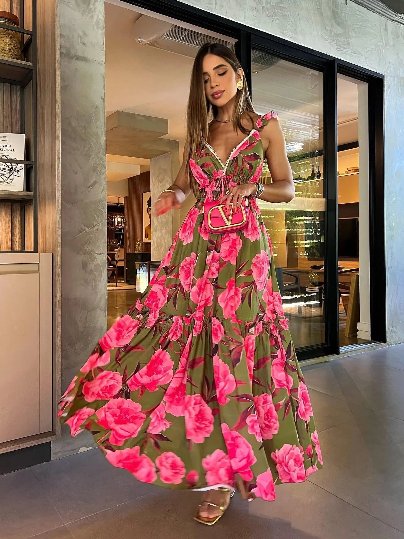 Ruffle Beach Cover Up Floral Hot Swimsuits, 2025 Sexy Beach Outfits For Women, Tunics for Beach Cover Up.