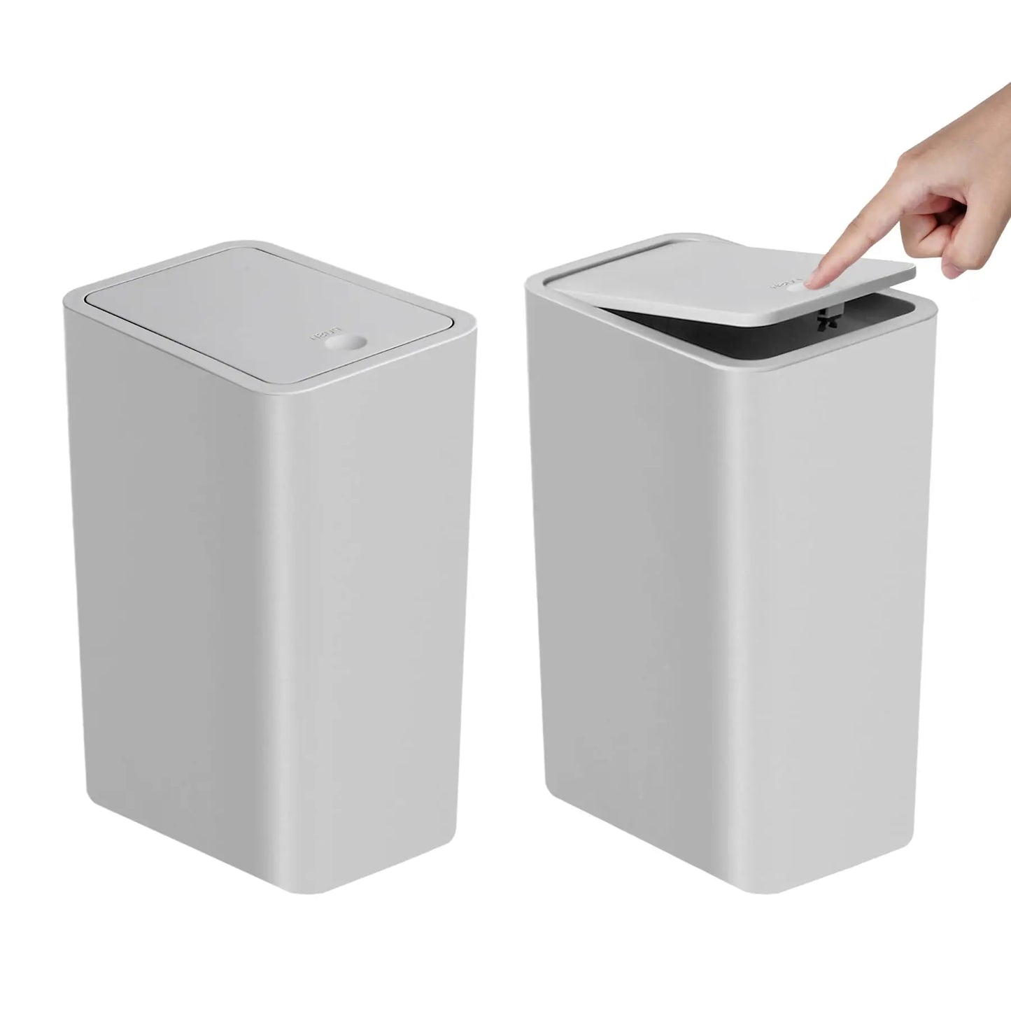 Bathroom Trash Can-10L Small Garbage Can with Press Top Lid for Toilet, Bedroom, Living Room.