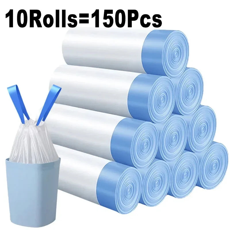 Drawstring Garbage Bag Household Portable Kitchen, Thickened Large Student Dormitory, Automatic Closing Thick Plastic Bag.