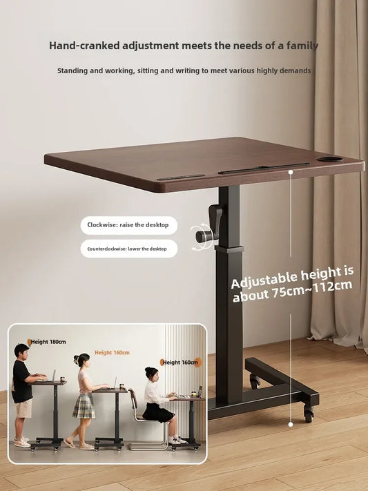 Height Adjustable Computer Desk, Mobile Small for Live Streaming, Home Study, Office.