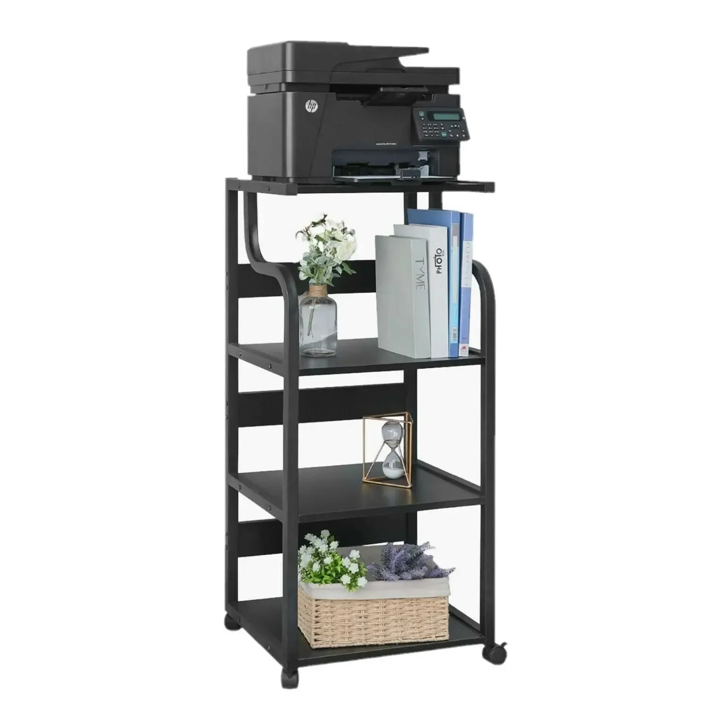 Printer Stand, Mobile Printer Table with Wheels for Home Office. PC Tower Stand, Host Computer Cart.
