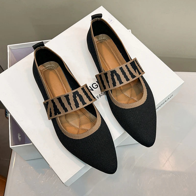 Women's Ballet Flats Casual Shoes Low Heel Elegant Woman Sneakers.