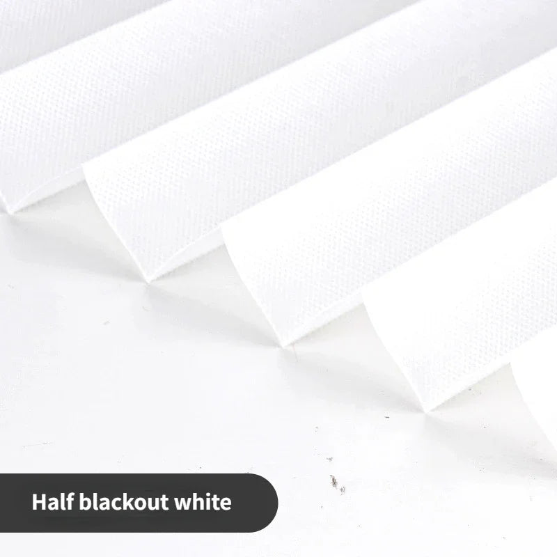 Self-adhesive Pleated Blinds, for Bathroom, Balcony Shades Half Blackout.