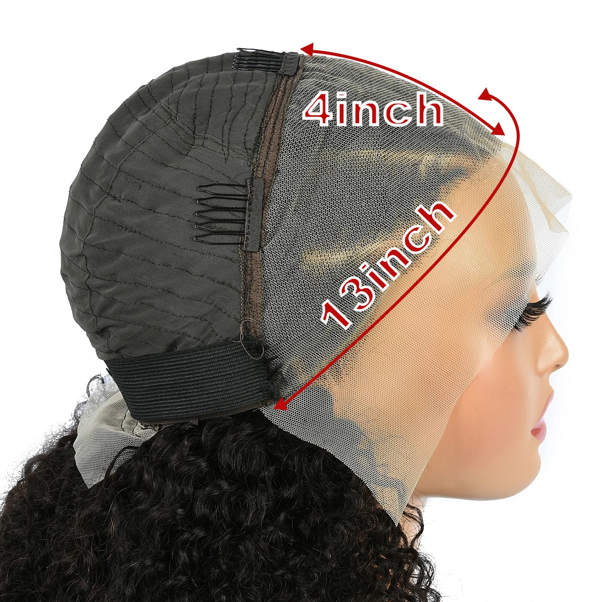 Braided Human Hair Wig 13x4 Lace Front African Curly Human Hair Transparent Lace