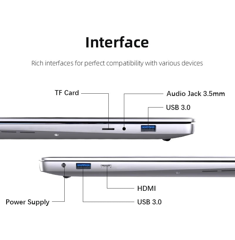 Laptop Computer Windows 11 Pro, Intel Atom A3950 2025 Notebook PC 12GB RAM, 512GB 1TB 2TB SSD ,1920*1080P Office Study Computer.