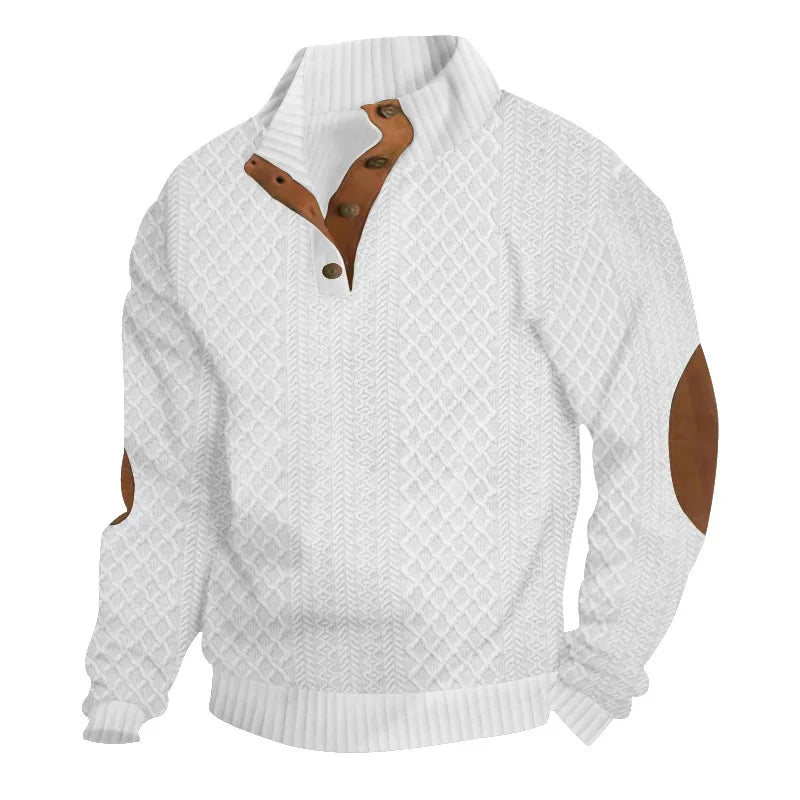 2024 cross-border hot-selling autumn and winter men casual, stand-up collar jacquard knitted pullover.