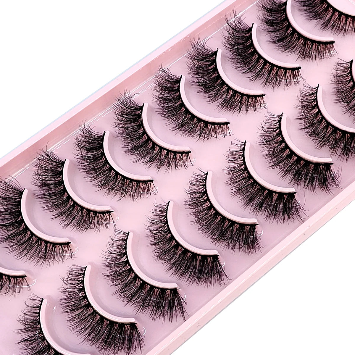 10 Pairs Faux Mink Eyelashes Handmade Natural Simulation 3D Curly Eyelashes