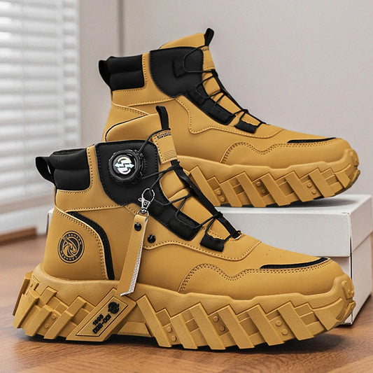Men Combat Tactical Boots with Straps for Training Waterproof Multifunctional Outdoor Hiking Shoes
