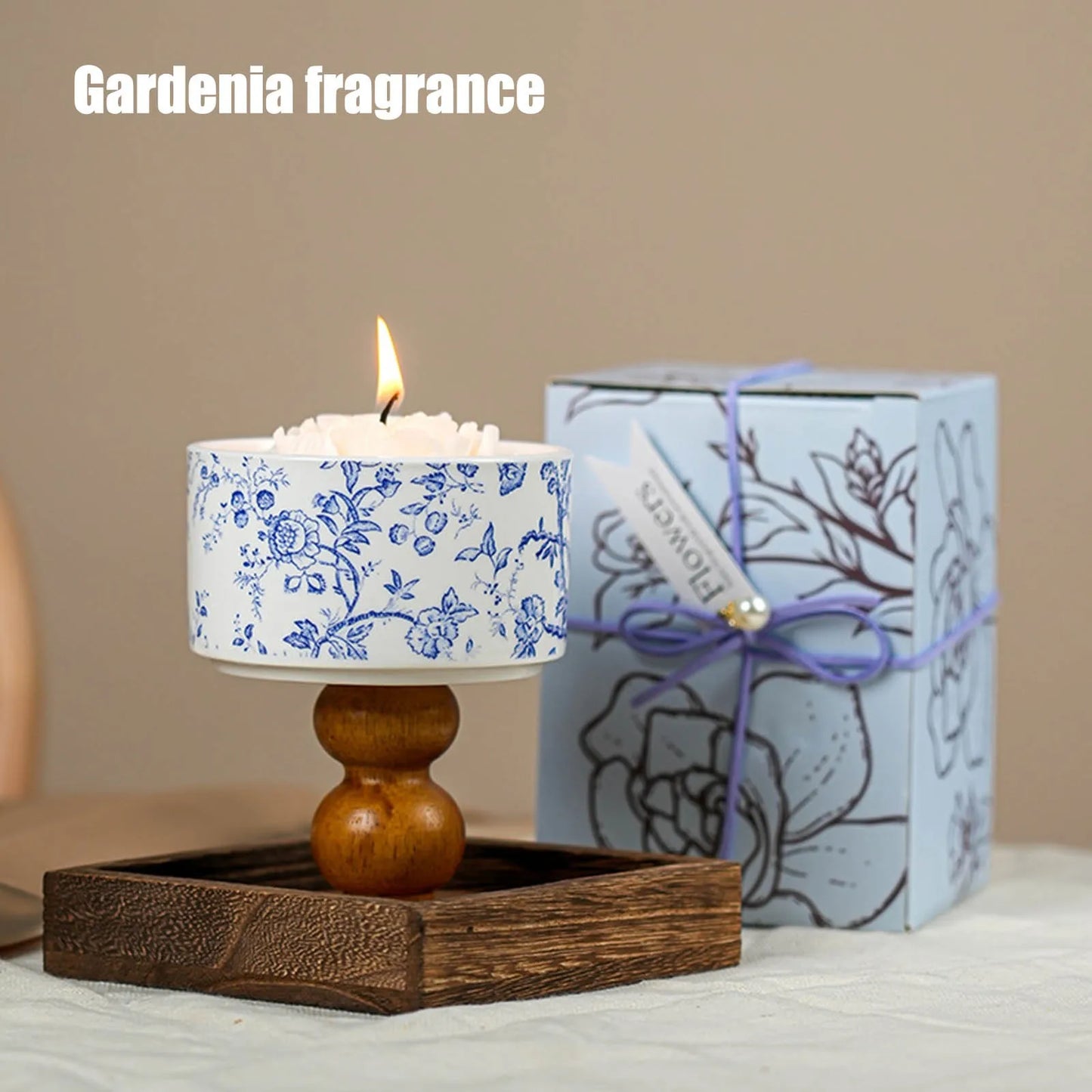 Scented Candles with Wooden Wick Decorative Aromatic Flameless