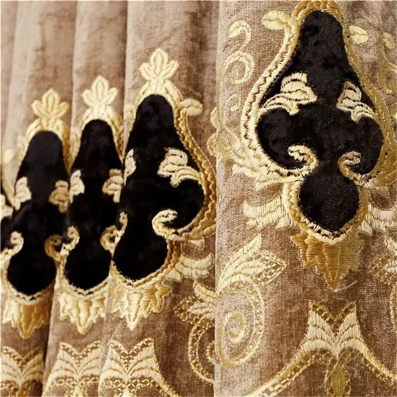 Luxurious Drapes for Bedroom Window ,Hot Model European-Style Luxury Curtains for Living Room