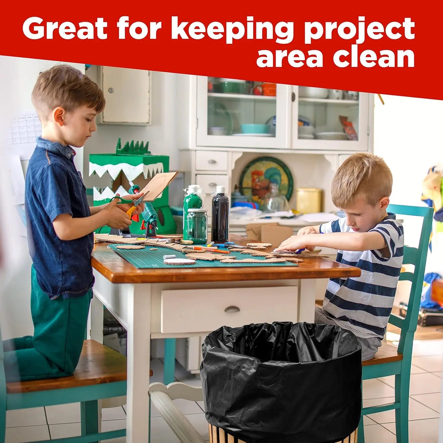 Heavy Duty 30-33 Gallon Trash Bags, 32 x 38" Black Garbage Bags (250 Count) - Made in USA.