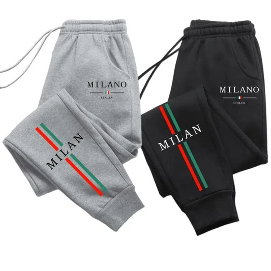 Pantalones Deportivos Estampados 2025 Milan City, Casuales para Hombre y Mujer Otoño Invierno, Pantalones de Chándal de Running de Alta Calidad.