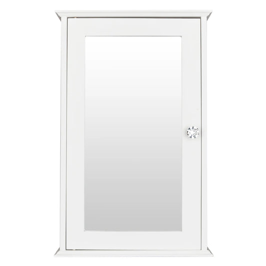Armario de baño de una puerta con espejo y montaje en pared para interiores.