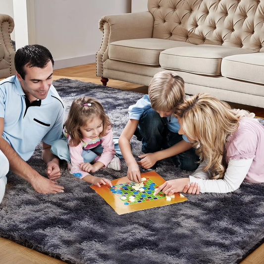 VIKAMA Tie-Dye Plush Carpet Soft Fluffy Living Room, Bedroom Mat Home Decor Baby Crawling Non-Slip Floor Mat.