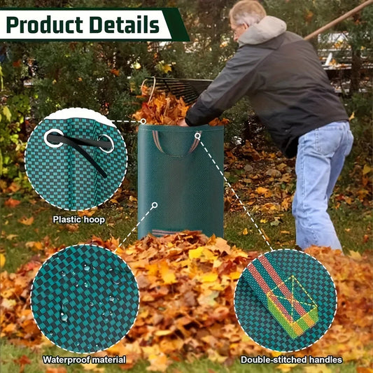 Heavy-Duty Garden Waste Bags - Reusable Bags Industrial Fabric and Handles